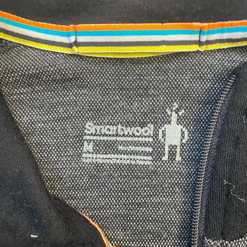Smartwool Men’s Long Sleeve Half-Zip Pullover in Black and Charcoal - Picture 6 of 13
